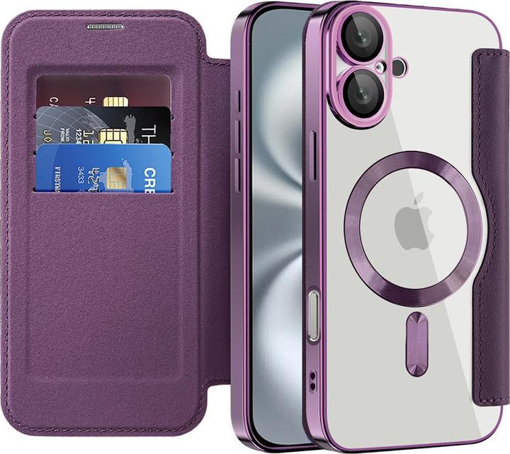 Actual product image Techsuit - SmartMag Book Case - iPhone 16 Plus - Purple (Apple iPhone 16 Plus)