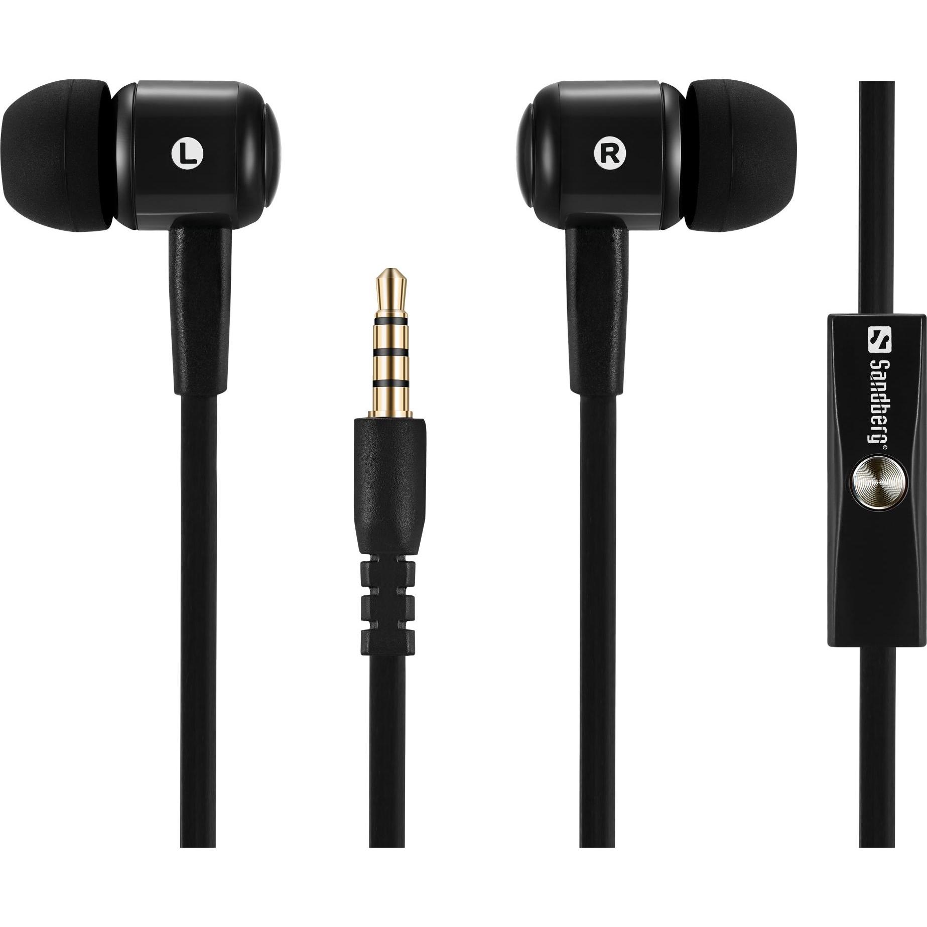 Sandberg Speak n Go In-Earset (Kabelgebunden), Kopfhörer, Schwarz