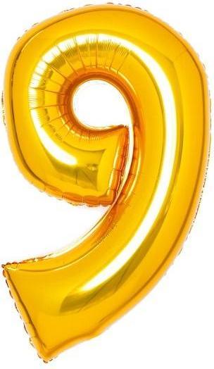 Actual product image Amscan Foil balloon gold, 66cm, number 9 (1 x)