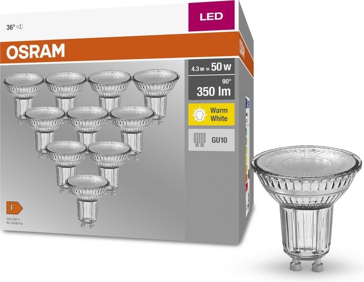 Produktbild Osram Led Base Par16 (GU10, 4.30 W, 350 lm, 10 x, F)