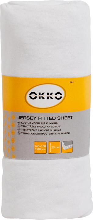 Okko BED SHEET POLYCOTT 160X200+25CM WHITE601 (160 x 200 x 25 cm)