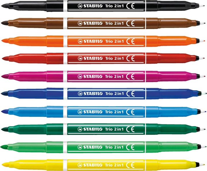 Produktbild STABILO Trio 2in1 Filzstift (Mehrfarbig, 10 x)