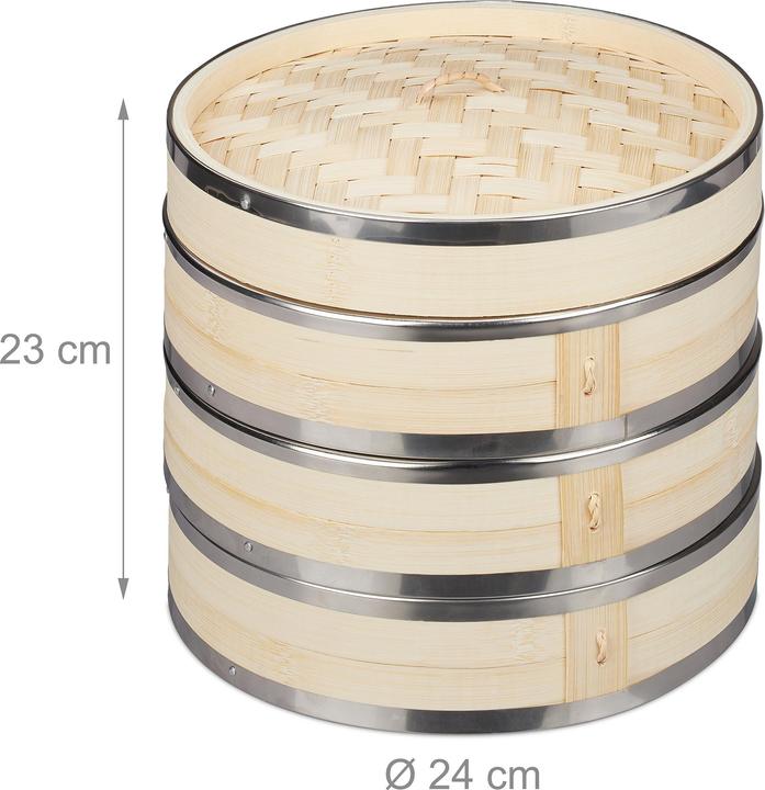 Actual product image Relaxdays Dampfgarer (24 cm, Plant materials)