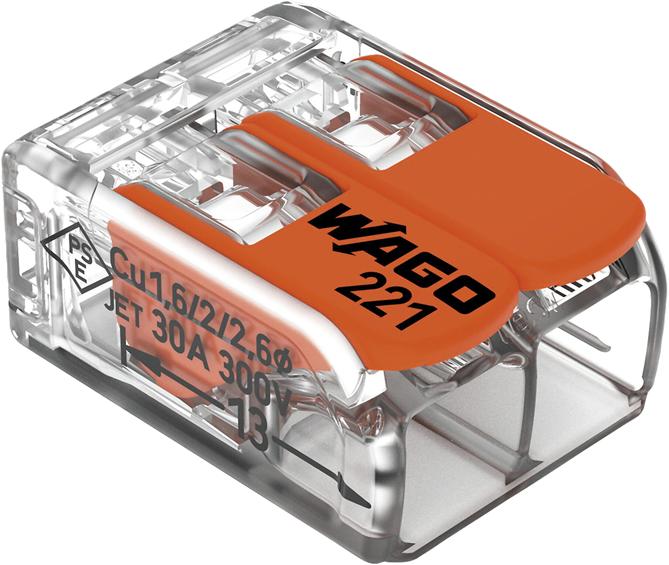 Actual product image Wago connection terminal, 2x 0.5 - 6mm², transparent, 10 pcs.