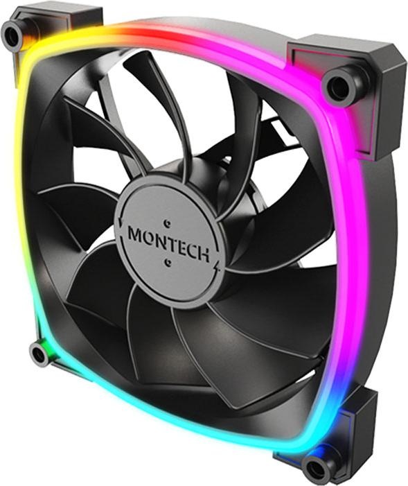 Actual product image Montech RX120 PWM ARGB fan - 120mm, black (120 mm, 1 x)