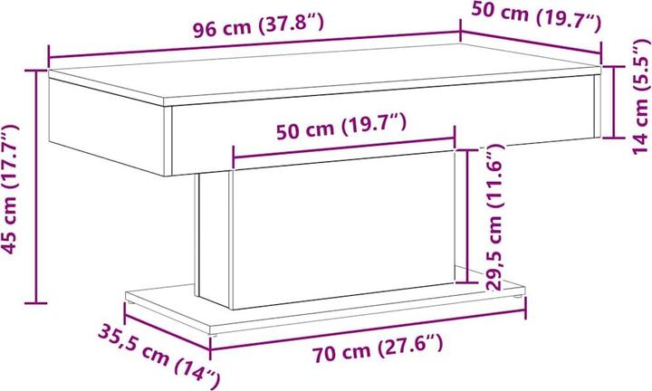 Immagine prodotto vidaXL Tavolino da caffè (96 x 50 x 45 cm)