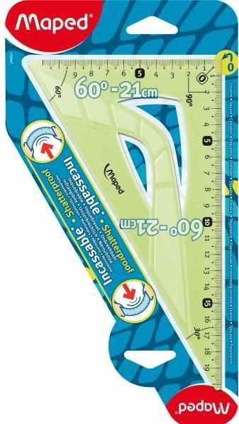 Actual product image Maped Drawing triangle Flex 60 degrees, cathetus length: 210 mm (21 cm)