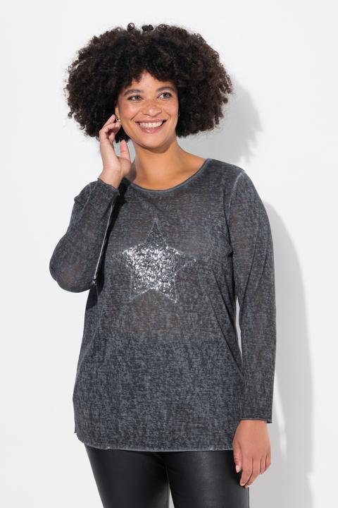 Produktbild Angel of Style T-Shirt, Basic Fit, Pailletten-Stern, Langarm (46)
