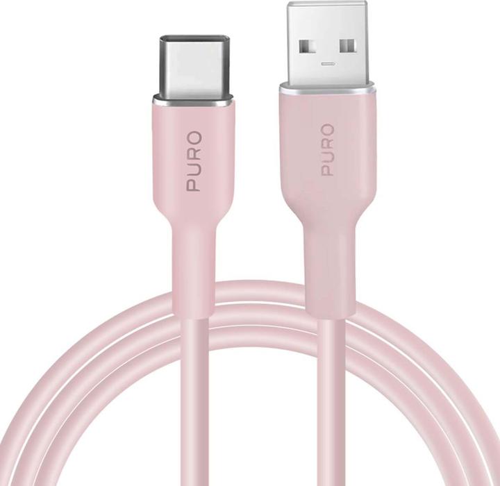 Produktbild Puro ICON Soft Cable – Kabel USB-A do USB-C 1.5 m (Dusty Pink) (1.50 m, USB 3.2 Gen 1)