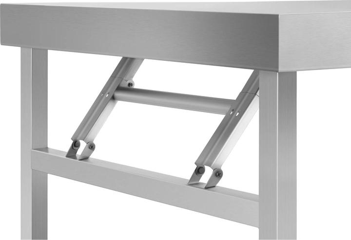 Immagine prodotto Royal Catering Tavolo inox pieghevole - 120 x 60 cm - Acciaio inox (120 cm, 120 cm)