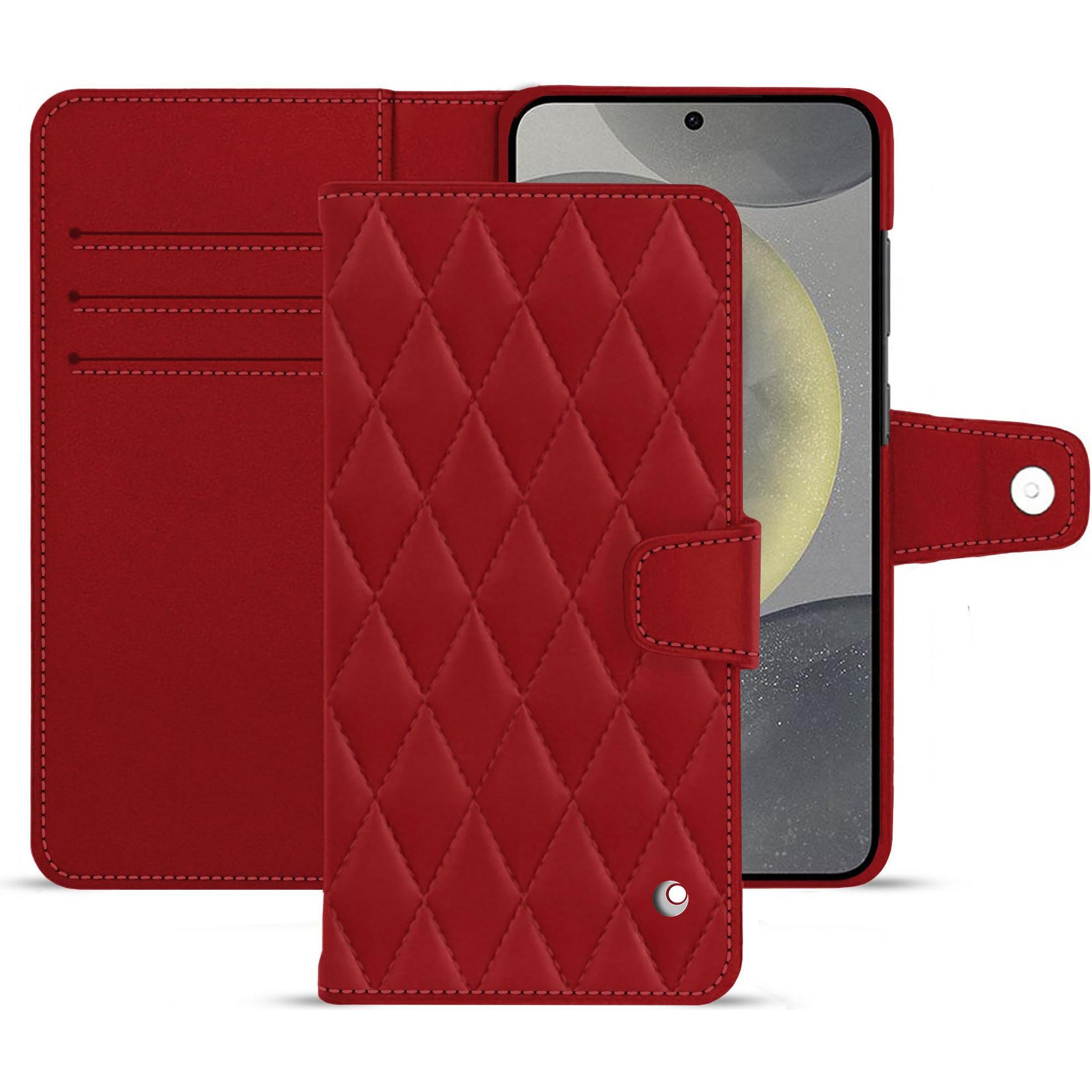 Noreve Lederschutzhülle (Samsung Galaxy S24), Smartphone Hülle, Rot