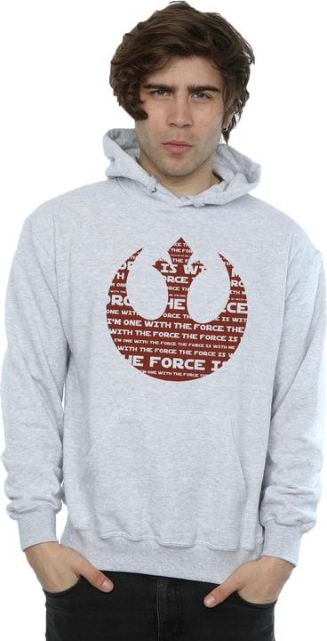 Actual product image Star Wars Mens Rogue One I'm One With The Force Alliance Emblem Red Hoodie (3XL)