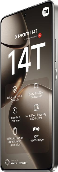 Productafbeelding Xiaomi 14T 12 GB/256 GB Titangrijs (256 GB, Titaangrijs, 6.67", Dubbele SIM, 5G)