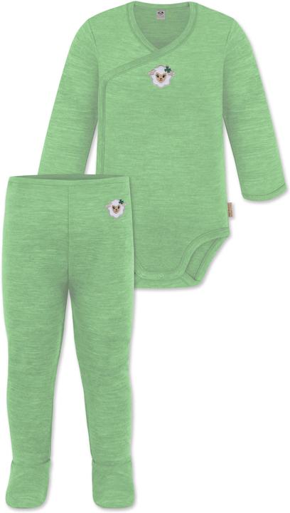 Produktbild Normani Baby Merino Wickelbody Langarm "Kaitaia" und Baby Merino Hose „Silverdale" - 9625 (80)