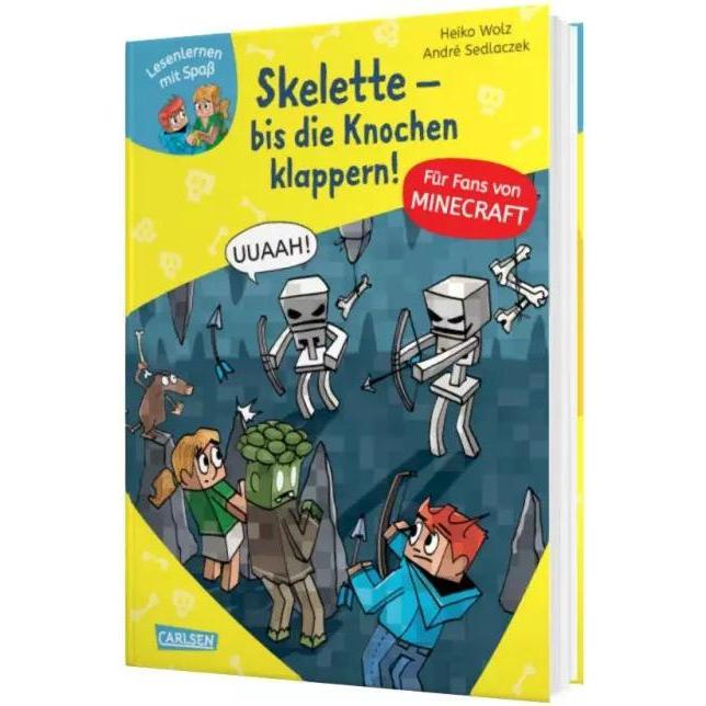 Lesenlernen mit Spass – Minecraft 7: Skelette – bis die Knochen klappern!, Kinderbücher von Heiko Wolz, André Sedlaczek