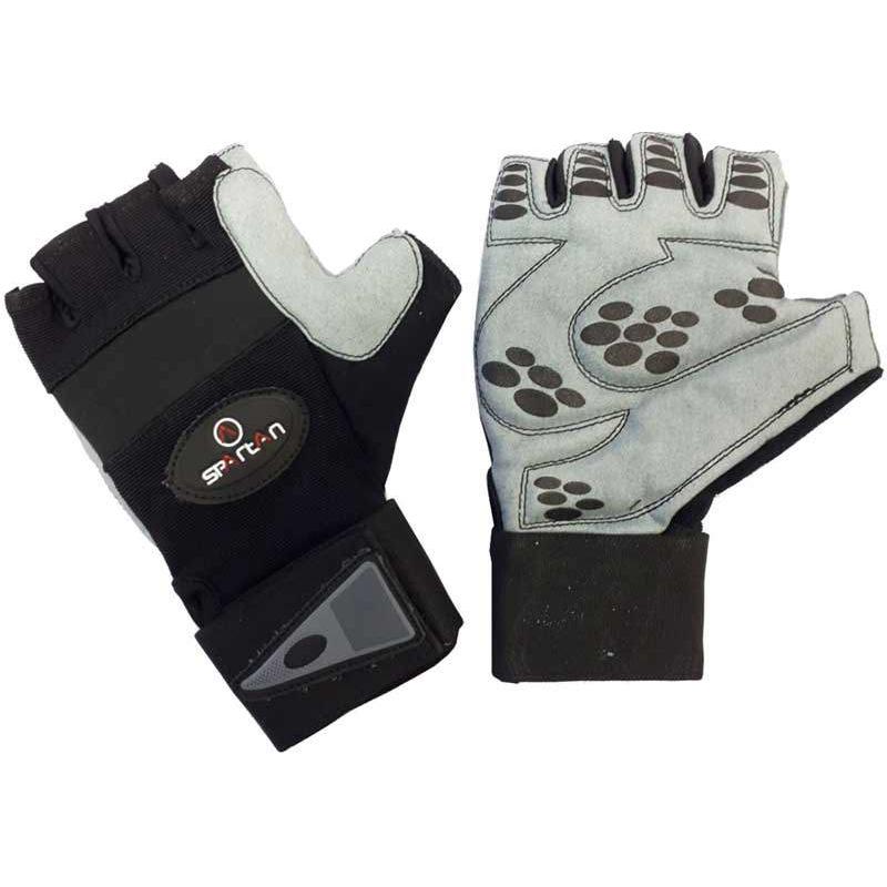 Spartan Publishing, Jungen, Handschuhe, Leder professionelle Fitnesshandschuhe, Schwarz, (XXL)