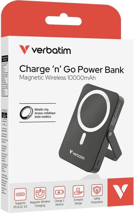 Immagine prodotto Verbatim Charge ‘n’ Go Power Bank (10000 mAh, 20 W, 37 Wh)