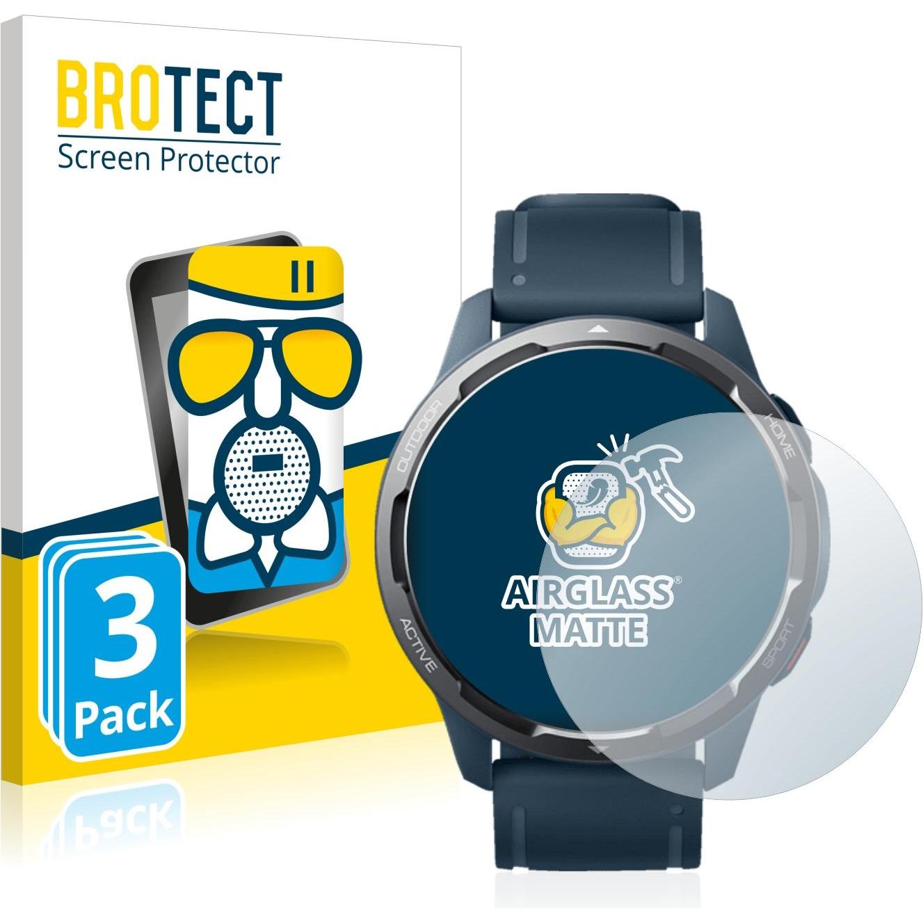 BROTECT AirGlass Panzerglasfolie Matt, Smartwatch Schutzfolie, Grau