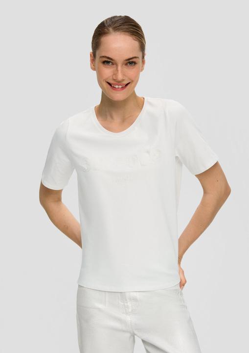 Produktbild S.Oliver T-Shirt T-Shirt aus Baumwollstretch mit Paillettenstickerei (46)
