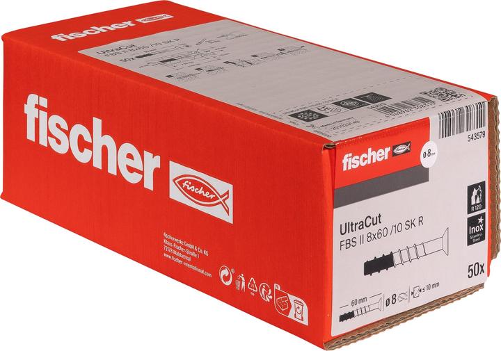 Actual product image Fischer FIS 543579 ULTRACUT FBS II 8x60 10/- SK A4 (50 pcs.)
