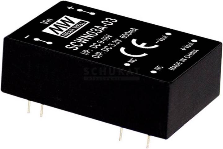 Produktbild MeanWell DC/DCWandlerModule Serie SCWN03 DIP/DIL24 Case Single Output 1 geregelt