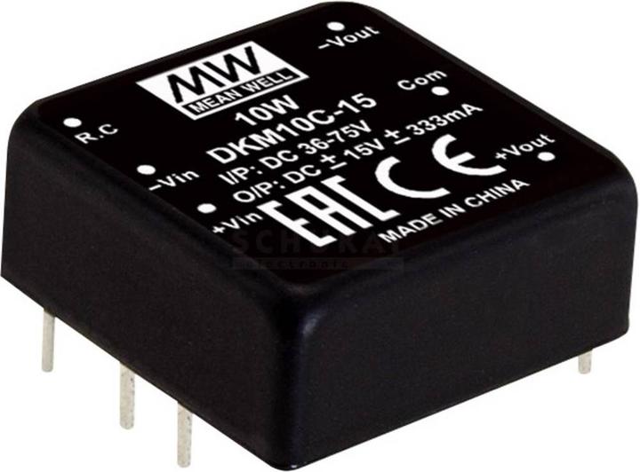 Image du produit MeanWell Modules de conversion DC/DC série DKM10 x1 Case Dual Output 1 régulé