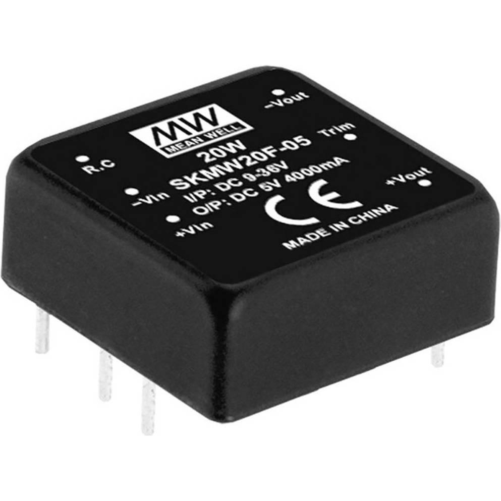 MeanWell, Convertitore di tensione, Moduli convertitore DC/DC SKMW20 serie DIP x1 Custodia singola uscita 1 regolata