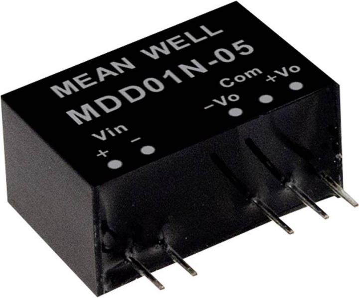 Image du produit MeanWell Modules de conversion DC/DC série MDD01 SIP/SIL7 Case Dual Output 1 non régulé Medical