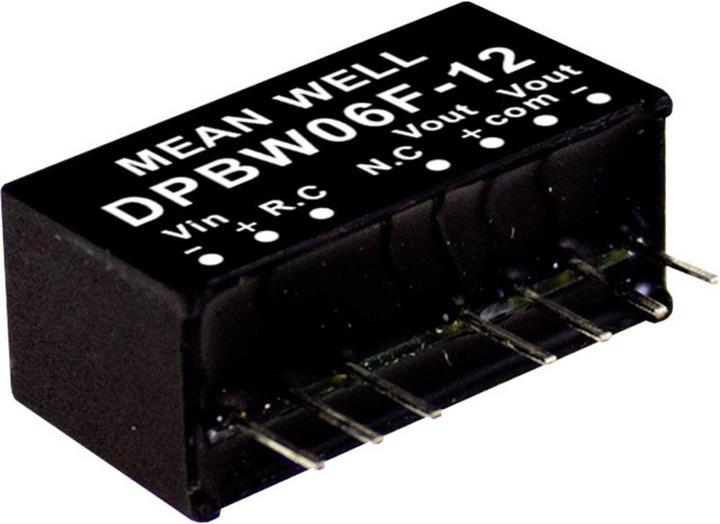Produktbild MeanWell DC/DCWandlerModule Serie DPBW06 SIP/SIL8 Case Dual Output 1 geregelt