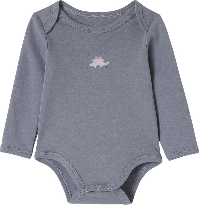 Image du produit Vertbaudet Lot de 5 bodies bébé manches longues à enfiler avec dinos, coton bio (56)