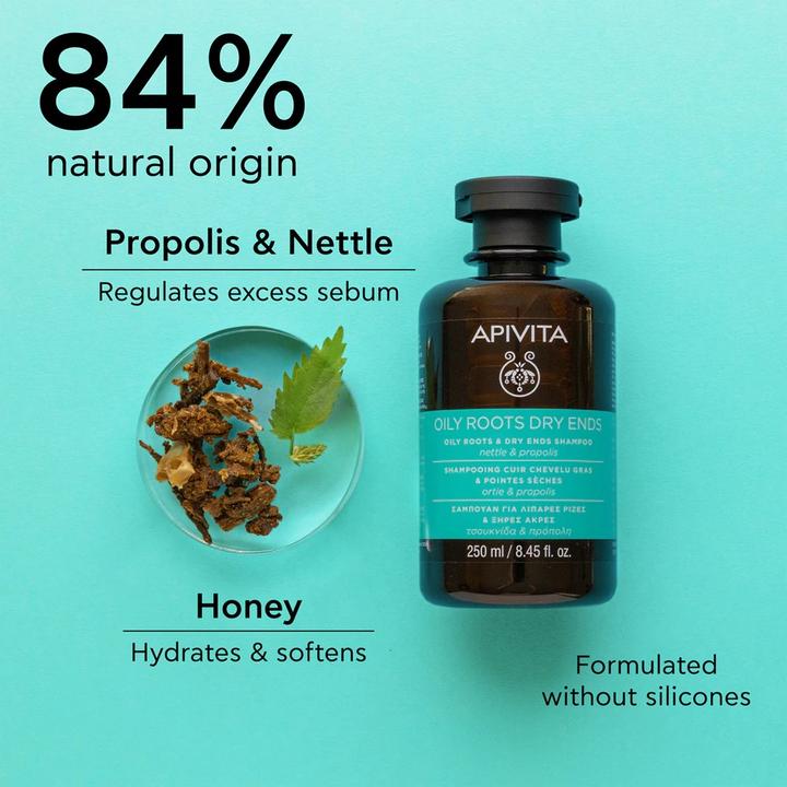 Actual product image Apivita Roots &amp Dry End Shampoo 250ml (Liquid shampoo, 250 ml)