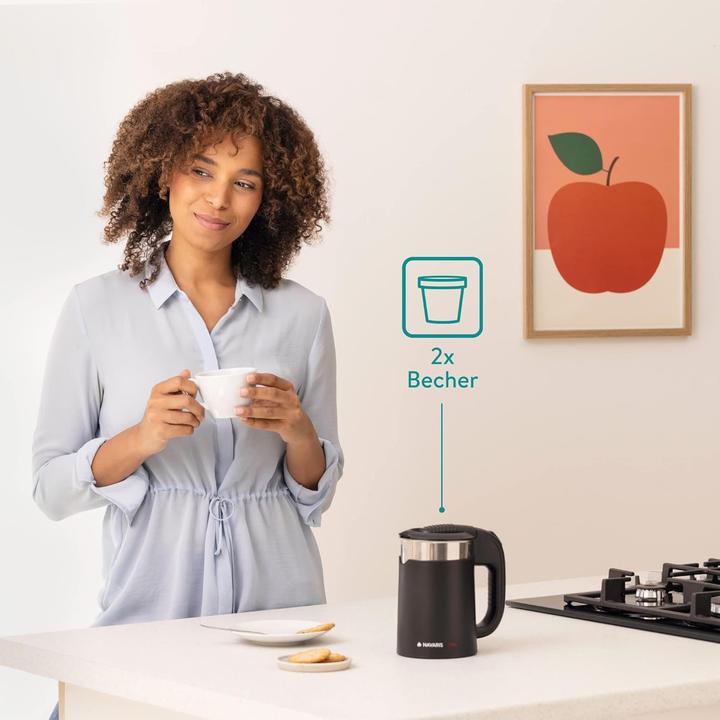 Actual product image Navaris Reisewasserkocher mit Trinkbechern (0,5 Liter) (0.50 l)