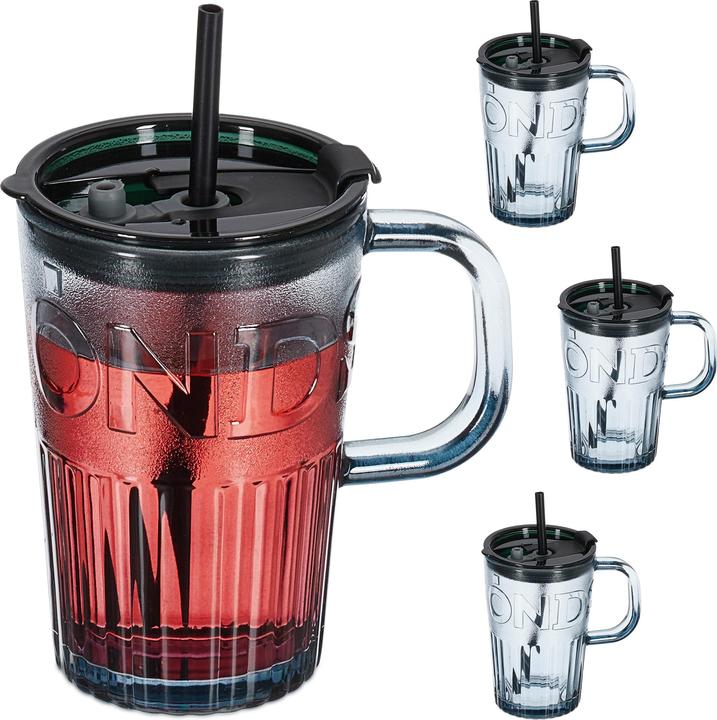 Productafbeelding Relaxdays 4x glazen beker (0.45 l, 4 x)