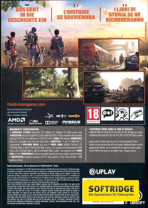 Actual product image Ubisoft The Division 2 (PC, DE)