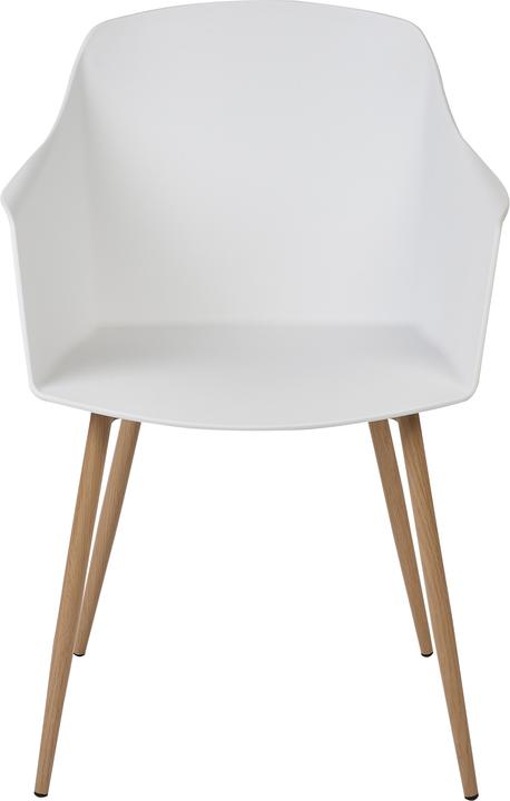 Produktbild Beliani Esszimmerstuhl Kunststoff weiss / heller Holzfarbton 2er Set FONDA II