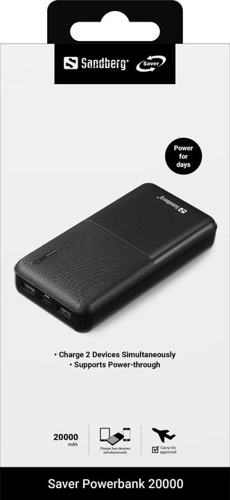 Actual product image Sandberg Saver (20000 mAh, 74 Wh)