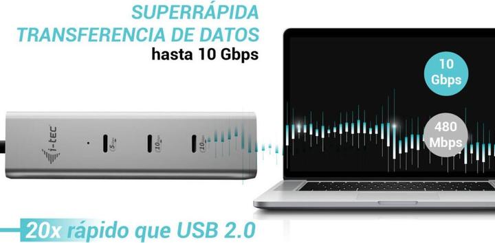 Produktbild i-tec USB-C Charging Metal HUB 5port with USB-C video 8K + Power Delivery 85W (USB-C, 5 Ports)