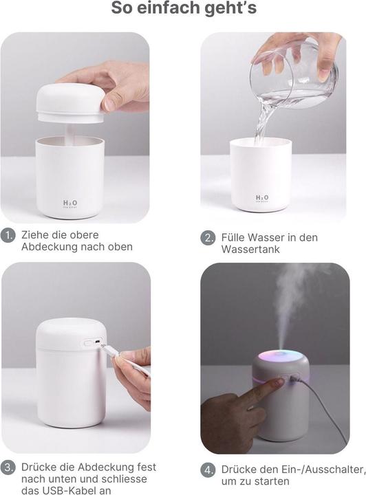 Produktbild Hermex Tragbarer Luftbefeuchter Mini-Luftbefeuchter Ultraschall Diffusor