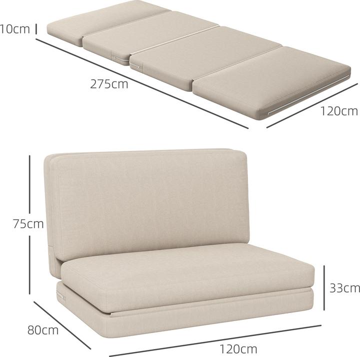 Produktbild Homcom Bodensofa Polyester, Schaumstoff Beige