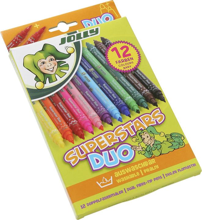 Image du produit Jolly Superstar DUO stylos à pointe fibre Une pointe épaisse et une pointe fine Feutre de haute qualité (1 x)