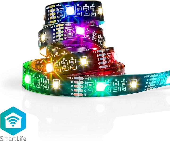 Actual product image Nedis SmartLife LED Strip | Bluetooth | RGB / Warm White | SMD | 2.00 m | IP20 | 2700 K | 380 lm | (Multicoloured, 200 cm, Indoor)