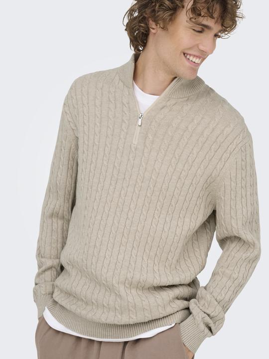 Produktbild Only & Sons Onsloui Reg 12 Cabel Half Zip Knit Noos (XS)