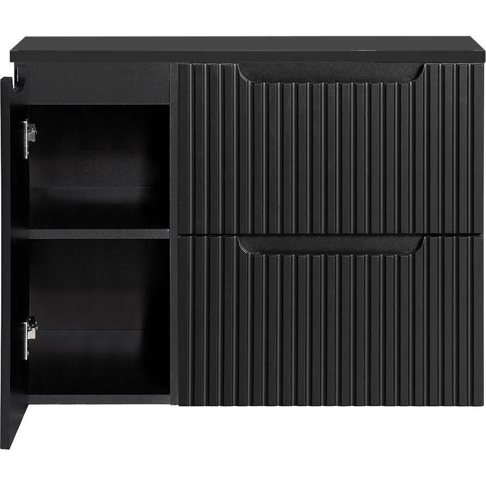 En.Casa, Waschbeckenunterschrank, Waschtisch Skelbolu 80x60x40 cm Schwarz