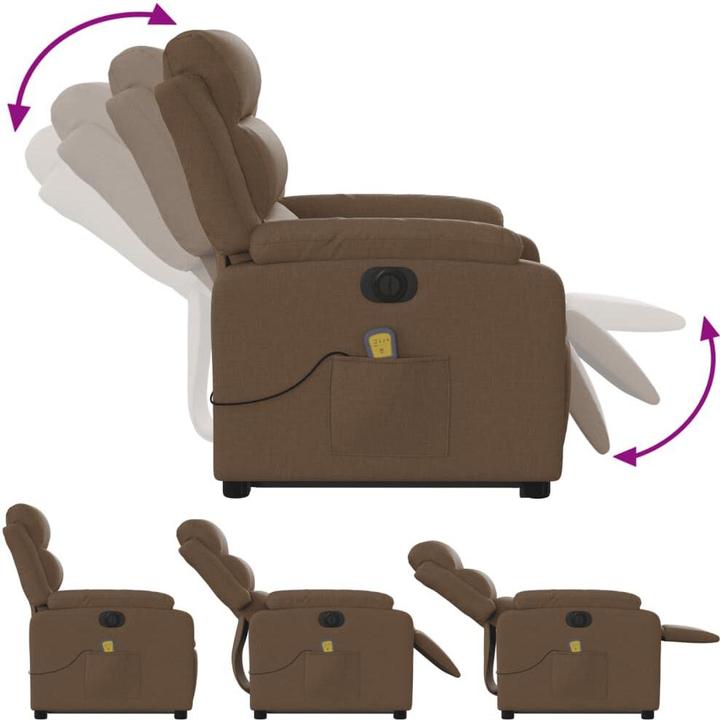 Actual product image vidaXL Electric massage chair with stand-up aid fabric