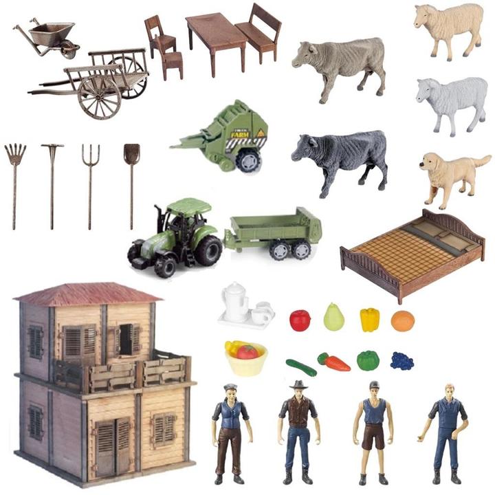 No Name Farm set with farmers and DIY housekeepers