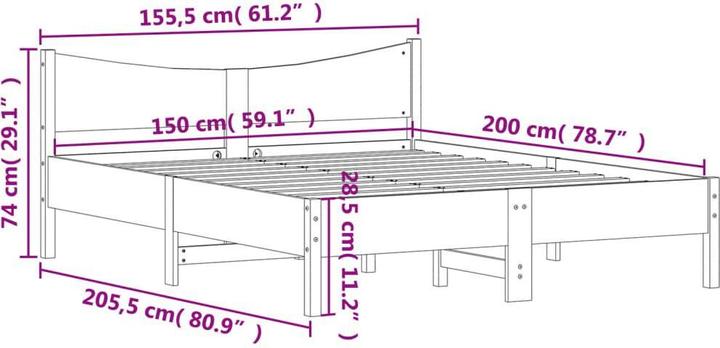 Produktbild vidaXL Bettgestell (150 x 200 cm)