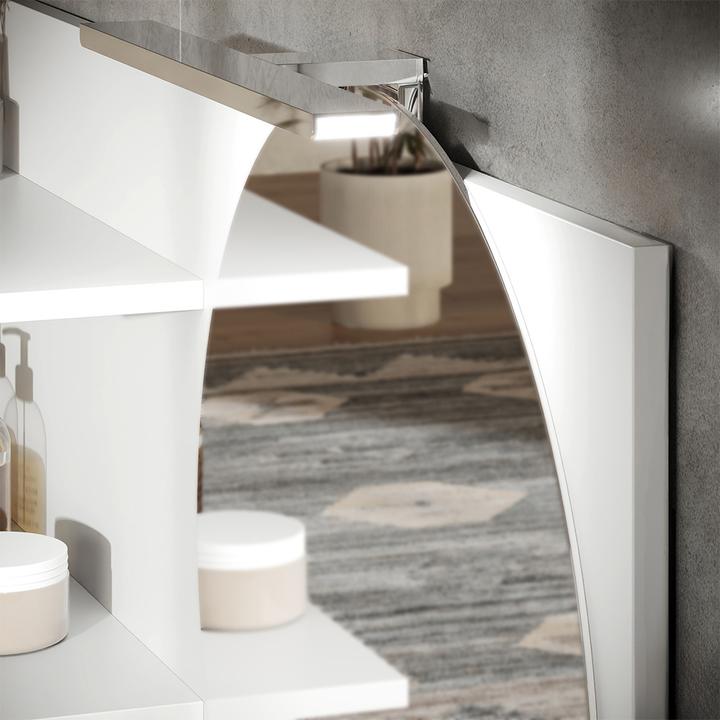 Actual product image Vicco Bathroom mirror cabinet Avena, White, 100 x 50 cm with 3 open compartments (100 x 13.50 x 50 cm)