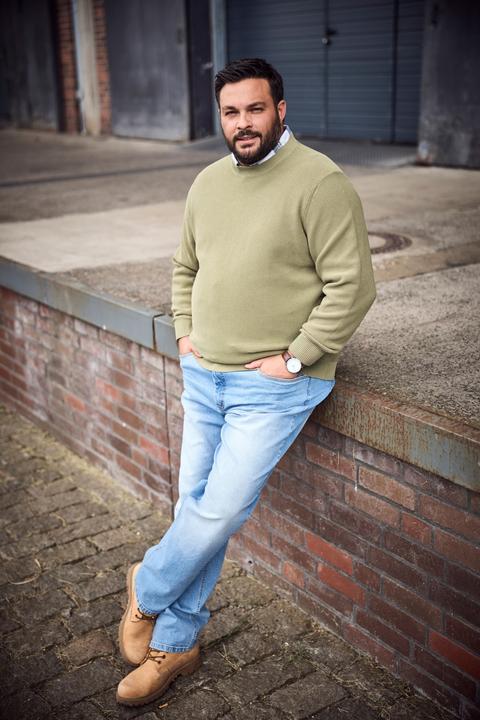 Actual product image Men+ Pullover, Baumwolle, Strukturstrick, Vintage Look, bis 7 XL (L)