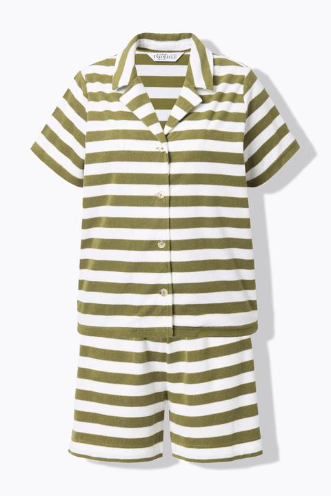 Studio Untold Pyjama deux pièces à rayures, coupe oversize, tissu éponge