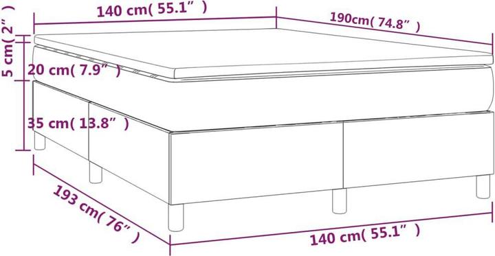 Produktbild vidaXL Boxspringbett (140 x 190 cm)